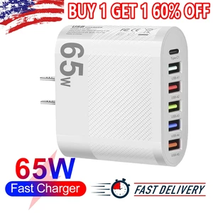 6Port USB Hub Wall Charger Travel Fast Charging Station Power AC Adapter US Plug 6Port USB Hub Wall Charger Travel Fast Charging Station Power AC Adapter US Plug
