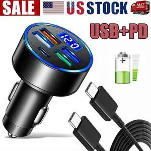 4 USB Port Super Fast Car Charger Adapter for iPhone Samsung Android Phone LOT 4 USB Port Super Fast Car Charger Adapter for iPhone Samsung Android Phone LOT