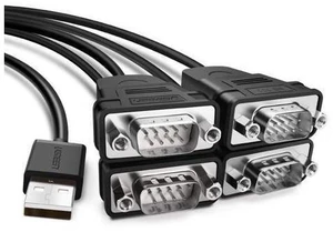 UGREEN USB to Serial RS232 Cable Adapter 4 Ports DB9 Converter 9-Pin Male to Male with Hexnuts for Windows 10/8.1/8/7/XP/Vista/Linux/MAC OS 8/9/OS X UGREEN USB to Serial RS232 Cable Adapter 4 Ports DB9 Converter 9-Pin Male to Male with Hexnuts for Windows 10/8.1/8/7/XP/Vista/Linux/MAC OS 8/9/OS X