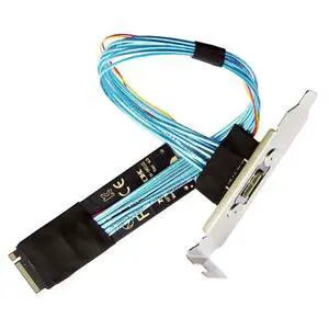 Oculink SFF-8612 to PCI-E 4.0 NVME M.2 M-Key Host Extension Cable Adapter with 8/12cm Slot Bracket for External Graphics Card & SSD Oculink SFF-8612 to PCI-E 4.0 NVME M.2 M-Key Host Extension Cable Adapter with 8/12cm Slot Bracket for External Graphics Card & SSD