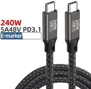 USB C to USB C Cable 240W 3.3ft / 1M, Type C Charging Cable, USB C 240W Fast Charging Cord Nylon Braided Type-C Cable Compatible with Mac-Book Pro, iPad Pro, Air 4th, Ga-laxy S21, Pixel, and More USB C to USB C Cable 240W 3.3ft / 1M, Type C Charging Cable, USB C 240W Fast Charging Cord Nylon Braided Type-C Cable Compatible with Mac-Book Pro, iPad Pro, Air 4th, Ga-laxy S21, Pixel, and More