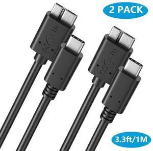 Hitoor Micro B to USB C Cable, 3.3ft. / 1M Type C External Hard Drive Cord USB 3.1 Gen1 Fast Data Transfer 5Gbps Camera Replacement Cable Compatible for Seagate, Toshiba, WD, Portable HDD -2 Pack Hitoor Micro B to USB C Cable, 3.3ft. / 1M Type C External Hard Drive Cord USB 3.1 Gen1 Fast Data Transfer 5Gbps Camera Replacement Cable Compatible for Seagate, Toshiba, WD, Portable HDD -2 Pack