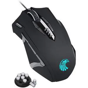 Gaming Mouse Wired, 13 Programmable Buttons (8+5 Side Buttons), RGB Backlit, Marco, 10000 DPI Adjustable, Comfortable Grip Ergonomic Optical Gaming Mice with Tunable Weights, Black Gaming Mouse Wired, 13 Programmable Buttons (8+5 Side Buttons), RGB Backlit, Marco, 10000 DPI Adjustable, Comfortable Grip Ergonomic Optical Gaming Mice with Tunable Weights, Black