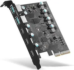 PCIe to USB 3.2 Gen 2 Adapter Card with 20 Gbps Bandwidth 5-Port (3X USB C -2X USB A) PCI Express Expansion Card Internal USB Hub PCI-E Add-on Cards Riser for Windows 10/8/7 and MAC OS 10.8.2 Above PCIe to USB 3.2 Gen 2 Adapter Card with 20 Gbps Bandwidth 5-Port (3X USB C -2X USB A) PCI Express Expansion Card Internal USB Hub PCI-E Add-on Cards Riser for Windows 10/8/7 and MAC OS 10.8.2 Above