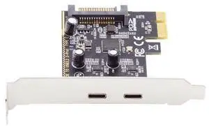 Vszerda USB PCI-E Express 1x Card USB3.1 Gen1 5Gbps Dual Type-C USB-C Female to PCI-E Adapter ASM1042 with Low Profile Bracket Vszerda USB PCI-E Express 1x Card USB3.1 Gen1 5Gbps Dual Type-C USB-C Female to PCI-E Adapter ASM1042 with Low Profile Bracket