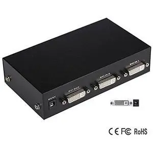 Iseebiz DVI Switch Box, 2 in 1 Out DVI Selector, Support 1920x1440@60Hz with Remote for PC Laptop DVR Projector HDTV DVI Port Devices, 165Mhz Bandwidth for Office Home Working, Project, Meeting, etc. Iseebiz DVI Switch Box, 2 in 1 Out DVI Selector, Support 1920x1440@60Hz with Remote for PC Laptop DVR Projector HDTV DVI Port Devices, 165Mhz Bandwidth for Office Home Working, Project, Meeting, etc.