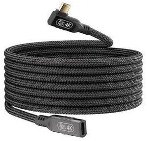 Vszerda 20 Gbps USB-c Right Angle Extension, USB c Male to Female 16.5ft, 4K Extended Cord Extender,USB 3.2 Extension 100W PD Fast Charging Compatibility with Laptop Tablet Mobile Phone Vszerda 20 Gbps USB-c Right Angle Extension, USB c Male to Female 16.5ft, 4K Extended Cord Extender,USB 3.2 Extension 100W PD Fast Charging Compatibility with Laptop Tablet Mobile Phone