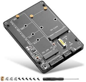 M.2 NGFF B Key/B&M Key and mSATA SSD to 2.5-inch SATA III Converter Adapter 2 in 1 Dual SSD Slot SATA 3.0 Interface Toggle Switch Selection Plug and Play 3.3V Input 3A Max Current M.2 NGFF B Key/B&M Key and mSATA SSD to 2.5-inch SATA III Converter Adapter 2 in 1 Dual SSD Slot SATA 3.0 Interface Toggle Switch Selection Plug and Play 3.3V Input 3A Max Current