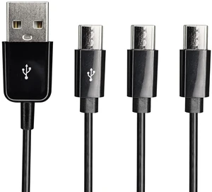 USB Type C Splitter Charging Cable,1ft 3 in 1 Multi Charging Cable, USB A to 3 x USB Type C Y Splitter Data Snyc Cord(0.3m-3 USB C, Black) USB Type C Splitter Charging Cable,1ft 3 in 1 Multi Charging Cable, USB A to 3 x USB Type C Y Splitter Data Snyc Cord(0.3m-3 USB C, Black)