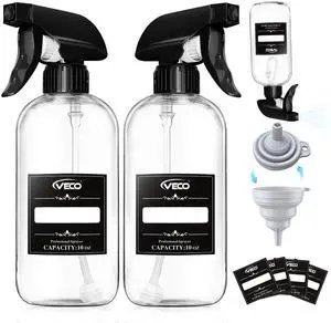 300mL (10oz) 360° Spray Bottles, 2-Pack Adjustable Nozzle, Leak-Resistant spray bottles for Cleaning, Plants, Hair & Pet Use + Foldable Funnel 300mL (10oz) 360° Spray Bottles, 2-Pack Adjustable Nozzle, Leak-Resistant spray bottles for Cleaning, Plants, Hair & Pet Use + Foldable Funnel