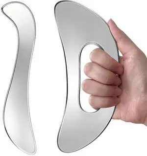 Stainless Steel Gua Sha Muscle Scraping Tool, Ergonomic Body Massage Scraper with Smooth Curved Edge, Handheld Manual Massager for Neck, Shoulders, Back, Arms and Legs, Includes Storage Pouch Stainless Steel Gua Sha Muscle Scraping Tool, Ergonomic Body Massage Scraper with Smooth Curved Edge, Handheld Manual Massager for Neck, Shoulders, Back, Arms and Legs, Includes Storage Pouch