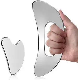 Gua Sha Facial Tool Set Large Stainless Steel Guasha Tool for Lymphatic Drainage, Cellulite Massage, Puffiness Reducing, Muscle Recovery & Body Sculpting, Skin-Care Gift Gua Sha Facial Tool Set Large Stainless Steel Guasha Tool for Lymphatic Drainage, Cellulite Massage, Puffiness Reducing, Muscle Recovery & Body Sculpting, Skin-Care Gift