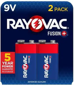 Fusion 9V Batteries (2 Pack), Alkaline 9 Volt Batteries Fusion 9V Batteries (2 Pack), Alkaline 9 Volt Batteries