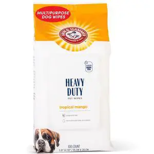 for Pets Heavy Duty Multipurpose Dog Wipes, Paw and Butt Wipes for Dogs to Help Clean Deodorize and Freshen Coat and Skin Between Baths, Mango Scent, 100 Count for Pets Heavy Duty Multipurpose Dog Wipes, Paw and Butt Wipes for Dogs to Help Clean Deodorize and Freshen Coat and Skin Between Baths, Mango Scent, 100 Count