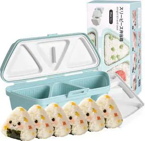 6 in 1 Onigiri Mold, Triangular Sushi Mold, Rice Ball Maker Mold, Musubi Press Mold, Multifunctional Rice Shaper Mold, Onigiri Maker for Home DIY (Blue) 6 in 1 Onigiri Mold, Triangular Sushi Mold, Rice Ball Maker Mold, Musubi Press Mold, Multifunctional Rice Shaper Mold, Onigiri Maker for Home DIY (Blue)