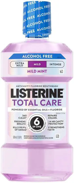 Mouthwash Total Care Mild Mint, Alcohol Free Mouthwash for Adults, Fluoride Mouth Rinse, Non Alcohol Anticavity Oral Rinse, Kills 99.9% of Bad Breath Germs, 500 mL Mouthwash Total Care Mild Mint, Alcohol Free Mouthwash for Adults, Fluoride Mouth Rinse, Non Alcohol Anticavity Oral Rinse, Kills 99.9% of Bad Breath Germs, 500 mL
