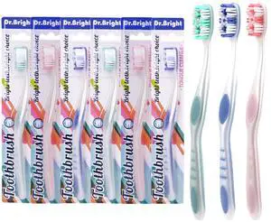 Adult Toothbrushes Medium 6 Pack | Medium Toothbrush for Adults with Tongue Scraper & Ergonomic Handle | Individual Packaging Travel Toothbrush BPA-Free, Assorted Colors Adult Toothbrushes Medium 6 Pack | Medium Toothbrush for Adults with Tongue Scraper & Ergonomic Handle | Individual Packaging Travel Toothbrush BPA-Free, Assorted Colors