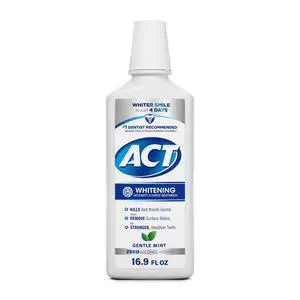 Whitening + Anticavity Fluoride Mouthwash 16.9 fl. oz. With Zero Alcohol, Dye Free, Gentle Mint Whitening + Anticavity Fluoride Mouthwash 16.9 fl. oz. With Zero Alcohol, Dye Free, Gentle Mint