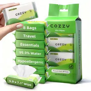Ultra-Compact Mini Travel Wipes - Gentle & Skin-Friendly, Unscented, Alcohol-Free, Paraben-Free - Ideal for Adults, Kids & Babies - 8 Packs (56 Total Wipes) Ultra-Compact Mini Travel Wipes - Gentle & Skin-Friendly, Unscented, Alcohol-Free, Paraben-Free - Ideal for Adults, Kids & Babies - 8 Packs (56 Total Wipes)
