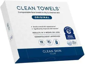 Clean Towels XL®, Travel Pack 100% USDA Biobased Disposable Face Towel, Eczema Association Accepted,Dry Wipes, TSA-Approved Travel Essential, 1 Pack, 10 ct Total Clean Towels XL®, Travel Pack 100% USDA Biobased Disposable Face Towel, Eczema Association Accepted,Dry Wipes, TSA-Approved Travel Essential, 1 Pack, 10 ct Total