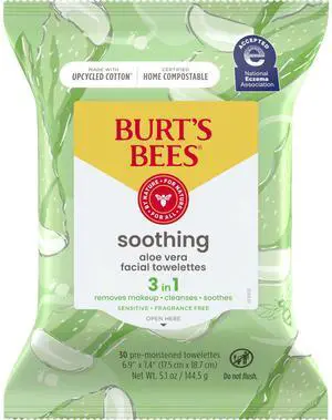 Aloe Vera Face Wipes, for Sensitive Skin, Soothing Makeup Remover & Facial Cleansing Towelettes, 30 Count (1 Pack) Aloe Vera Face Wipes, for Sensitive Skin, Soothing Makeup Remover & Facial Cleansing Towelettes, 30 Count (1 Pack)