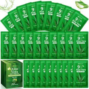 30 Pack Aloe Vera Gel for Face, Hair, Skin, 99% Pure Aloe Vera Gel for After Sun Skin Care, Bulk Aloe Gel Travel Size for All Skin Types 30 Pack Aloe Vera Gel for Face, Hair, Skin, 99% Pure Aloe Vera Gel for After Sun Skin Care, Bulk Aloe Gel Travel Size for All Skin Types
