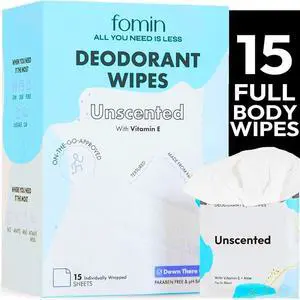 Travel Deodorant Wipes - 15 Count - Unscented - pH Balanced, Hypoallergenic Mini Deodorant Wipes For Women and Men - Plastic-Free, Individually Wrapped Underarm & Body Wipe Travel Deodorant Wipes - 15 Count - Unscented - pH Balanced, Hypoallergenic Mini Deodorant Wipes For Women and Men - Plastic-Free, Individually Wrapped Underarm & Body Wipe