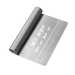 Pro Dough Pastry Scraper/Cutter/Chopper Stainless Steel Mirror Polished with Measuring Scale Multipurpose- Cake, Pizza Cutter - Pastry Bread Separator Scale Knife Pro Dough Pastry Scraper/Cutter/Chopper Stainless Steel Mirror Polished with Measuring Scale Multipurpose- Cake, Pizza Cutter - Pastry Bread Separator Scale Knife