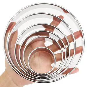 6 PCS Round Cookie Cutters (2, 3, 3.5, 4, 5, 6 Inch), Stainless Steel Biscuit Cutters For Baking, Large Circle Cookie Cutter for Baking, Pastry, Donuts, Fondant, Sandwich 6 PCS Round Cookie Cutters (2, 3, 3.5, 4, 5, 6 Inch), Stainless Steel Biscuit Cutters For Baking, Large Circle Cookie Cutter for Baking, Pastry, Donuts, Fondant, Sandwich