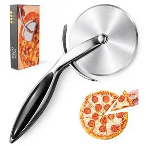 Pizza Cutter Wheel, Sharp Stainless Steel Pizza Slicer with Finger Guard, Non-Slip Comfortable Handle, Multi-Purpose Kitchen Cutter for Pizza, Pie, Dough and Pastry, Easy to Clean, Black Pizza Cutter Wheel, Sharp Stainless Steel Pizza Slicer with Finger Guard, Non-Slip Comfortable Handle, Multi-Purpose Kitchen Cutter for Pizza, Pie, Dough and Pastry, Easy to Clean, Black