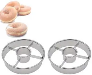 2 Pack Stainless Steel Donut Cutter, 3.86 Inch Doughnut Cutters Mold, Professional Baking Tool for Making Perfect Donuts, Bagels, Cookies, Biscuits, and More 2 Pack Stainless Steel Donut Cutter, 3.86 Inch Doughnut Cutters Mold, Professional Baking Tool for Making Perfect Donuts, Bagels, Cookies, Biscuits, and More