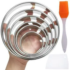 6 Packs Large Biscuit Cookie Cutter Set,Stainless Steel Round Cookie Cutter Molds,2/3/3.5/4/5/6 Inch, Large 6" 5" Cookie Baking Tool Set with Accessories for Pastry,Donut,Fondant,Cake,Cookie,Dumpling 6 Packs Large Biscuit Cookie Cutter Set,Stainless Steel Round Cookie Cutter Molds,2/3/3.5/4/5/6 Inch, Large 6" 5" Cookie Baking Tool Set with Accessories for Pastry,Donut,Fondant,Cake,Cookie,Dumpling