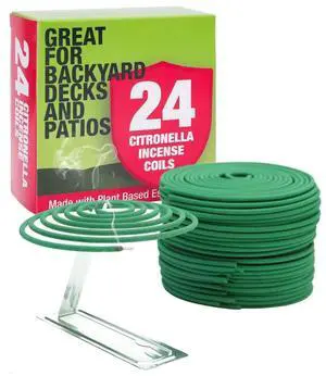 Citronella Incense Coil - Each Coil Could Last for 5-7 Hours- Suitable for Outdoor Camping, Patio, Hiking,etc (1 Pack Contains 24 coils & 2 Coil Stands) Citronella Incense Coil - Each Coil Could Last for 5-7 Hours- Suitable for Outdoor Camping, Patio, Hiking,etc (1 Pack Contains 24 coils & 2 Coil Stands)