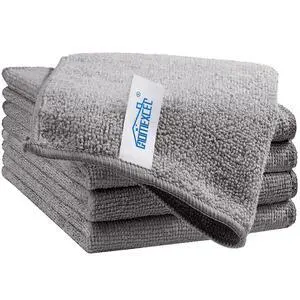 Grey Cleaning Rags 5 Pack, Highly Absorbent Microfiber Cleaning Cloth for Kitchen, Lint Free, Scratch-Free, Reusable Microfiber Towels for House, Window and Glass, Cars, 11.5 X11.5 inch Grey Cleaning Rags 5 Pack, Highly Absorbent Microfiber Cleaning Cloth for Kitchen, Lint Free, Scratch-Free, Reusable Microfiber Towels for House, Window and Glass, Cars, 11.5 X11.5 inch