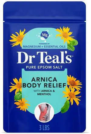 Arnica Body Relief Epsom Salt Magnesium Soak with Menthol & Essential Oils, Muscle Recovery, 3 lbs Arnica Body Relief Epsom Salt Magnesium Soak with Menthol & Essential Oils, Muscle Recovery, 3 lbs