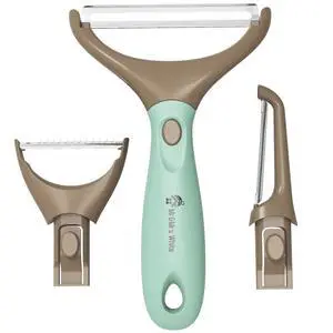 Premium 3-in-1 Vegetable Peeler Set - Sharp Stainless Steel Blades with Interchangeable Handle, Straight, Julienne & Wide Peelers Space-Saving,Multifunctional Design for Effortless Kitchen Prep Premium 3-in-1 Vegetable Peeler Set - Sharp Stainless Steel Blades with Interchangeable Handle, Straight, Julienne & Wide Peelers Space-Saving,Multifunctional Design for Effortless Kitchen Prep