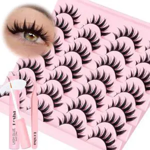 Lashes Spiky Manga Lashes 14 Pairs Anime False Eyelashes 8D Wispy Eye Lashes Kit with Lash Glue and Lash Tweezers Natural Soft Fake Eyelashes (Cutes) Lashes Spiky Manga Lashes 14 Pairs Anime False Eyelashes 8D Wispy Eye Lashes Kit with Lash Glue and Lash Tweezers Natural Soft Fake Eyelashes (Cutes)