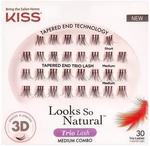 Looks So Natural Trio Cluster Lashes, 30 Short & Medium Lengths, Trim to Fit, 12mm, Easier to Apply than Individual Clusters, Lightweight, Tapered End Technology, Reusable with Proper Care Looks So Natural Trio Cluster Lashes, 30 Short & Medium Lengths, Trim to Fit, 12mm, Easier to Apply than Individual Clusters, Lightweight, Tapered End Technology, Reusable with Proper Care