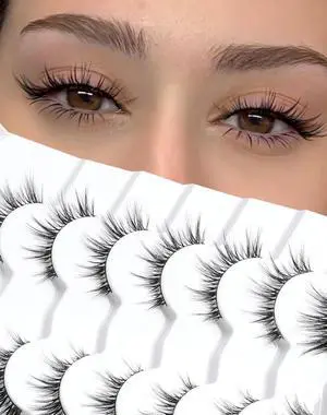 Natural Lashes That Look Like Extensions Strip Lashes Natural Look Thin Band Wispy Eyelashes 13mm Cat Eye False Eyelashes Foxy Eye Lashes 12 mm 7 Pairs S10 Natural Lashes That Look Like Extensions Strip Lashes Natural Look Thin Band Wispy Eyelashes 13mm Cat Eye False Eyelashes Foxy Eye Lashes 12 mm 7 Pairs S10