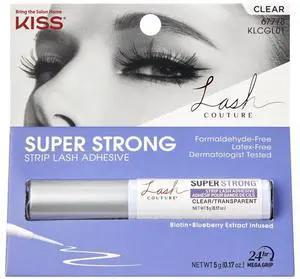 Lash Couture Super Strong Strip Lash Adhesive, Clear, 0.17 Oz (5 g), 24 Hour Mega Grip Eyelash Glue for Clusters, Extensions & Strip Lashes, with Brush Applicator, Biotin-Infused, Latex-Free Lash Couture Super Strong Strip Lash Adhesive, Clear, 0.17 Oz (5 g), 24 Hour Mega Grip Eyelash Glue for Clusters, Extensions & Strip Lashes, with Brush Applicator, Biotin-Infused, Latex-Free
