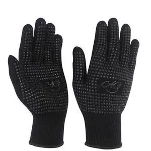 2 Pcs Heat Resistant Gloves with Silicone Bumps, Black Silicone Anti Slip Heat Proof Gloves, Suitable for irons, Curling Iron, Straighteners, Hot Tools Flat Iron, Universal Sizes, Black 2 Pcs Heat Resistant Gloves with Silicone Bumps, Black Silicone Anti Slip Heat Proof Gloves, Suitable for irons, Curling Iron, Straighteners, Hot Tools Flat Iron, Universal Sizes, Black