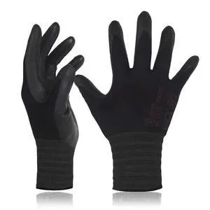 Nitrile Work Gloves FN330, 1 Pair, 3D-Comfort Stretchy Fit, Firm Grip, Thin & Lightweight, Touch-Screen Compatible, Durable, Breathable & Cool, Machine Washable; Black S (7) Nitrile Work Gloves FN330, 1 Pair, 3D-Comfort Stretchy Fit, Firm Grip, Thin & Lightweight, Touch-Screen Compatible, Durable, Breathable & Cool, Machine Washable; Black S (7)