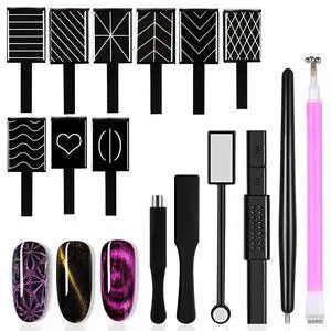 15Pcs Nail Magnet Set Cat Eye Gel Nail Polish Magnet Wand Magnetic Nail Polish Cat Eye Magnet for Nails Cat Eye Magnets Sticks Nail Design Tools Nail Art 15Pcs Nail Magnet Set Cat Eye Gel Nail Polish Magnet Wand Magnetic Nail Polish Cat Eye Magnet for Nails Cat Eye Magnets Sticks Nail Design Tools Nail Art