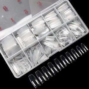 500PCS Clear False Nails Tips - Half Cover Lady French Style Acrylic Artificial Tip Manicure with Box of 10 Sizes for Nail Tips Art Salons and Home DIY 500PCS Clear False Nails Tips - Half Cover Lady French Style Acrylic Artificial Tip Manicure with Box of 10 Sizes for Nail Tips Art Salons and Home DIY