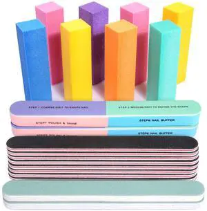 Nail Files and Buffers, 20PCS Nail File Kit. Rectangular Nail Buffer Block & 100/180 Grit 7 Way Nail File & Polishing Buffer. Nail Prep Kit. Professional Manicure Nail Tools Nail Files and Buffers, 20PCS Nail File Kit. Rectangular Nail Buffer Block & 100/180 Grit 7 Way Nail File & Polishing Buffer. Nail Prep Kit. Professional Manicure Nail Tools
