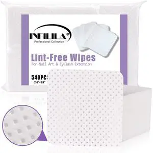 Lint Free Nail Wipes, 540PCS Non-Woven Fabric Dry Nail Prep Wipes, Super Absorbent Nail Polish Remover Wipes Lash Extensions Glue Nail Cleaning Pads for Salon Supplies Lint Free Nail Wipes, 540PCS Non-Woven Fabric Dry Nail Prep Wipes, Super Absorbent Nail Polish Remover Wipes Lash Extensions Glue Nail Cleaning Pads for Salon Supplies