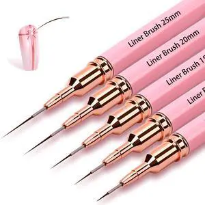 5Pcs Nail Art Liner Brushes,Liner Brush For Nails Gel,Thin Liner Nail Brush Set,Nail Art Striping Brushes,Painting Art Design Pen For Long Lines, Thin Details, Fine Drawing Sizes 5/9/13/20/25mm 5Pcs Nail Art Liner Brushes,Liner Brush For Nails Gel,Thin Liner Nail Brush Set,Nail Art Striping Brushes,Painting Art Design Pen For Long Lines, Thin Details, Fine Drawing Sizes 5/9/13/20/25mm