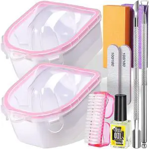 10Pcs Nail Soaking Bowl Kit 2 Soak Off Bowl Nail Soaking Bowl Acetone Proof Soak Off Gel Polish Remover Bowl, Manicure Bowl Cuticle Peeler Scraper Cuticle Oil Nail File and Buffer Nail Brush 10Pcs Nail Soaking Bowl Kit 2 Soak Off Bowl Nail Soaking Bowl Acetone Proof Soak Off Gel Polish Remover Bowl, Manicure Bowl Cuticle Peeler Scraper Cuticle Oil Nail File and Buffer Nail Brush