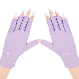 UV Gloves for Nail Lamp,Professional UPF50+ UV Protection Gloves for Manicures Nail Art,Fingerless Gloves That Shield Skin from The Sun and Nail Lamp (Purple) UV Gloves for Nail Lamp,Professional UPF50+ UV Protection Gloves for Manicures Nail Art,Fingerless Gloves That Shield Skin from The Sun and Nail Lamp (Purple)