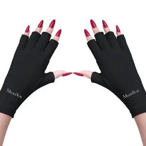 UV Gloves for Gel Nail Lamp, Professional UPF50+ UV Protection Gloves for Manicures, Art Skin Care Fingerless Glove for Women Men Protect Hands from Sun and Nail Dryer Harm (Black) UV Gloves for Gel Nail Lamp, Professional UPF50+ UV Protection Gloves for Manicures, Art Skin Care Fingerless Glove for Women Men Protect Hands from Sun and Nail Dryer Harm (Black)